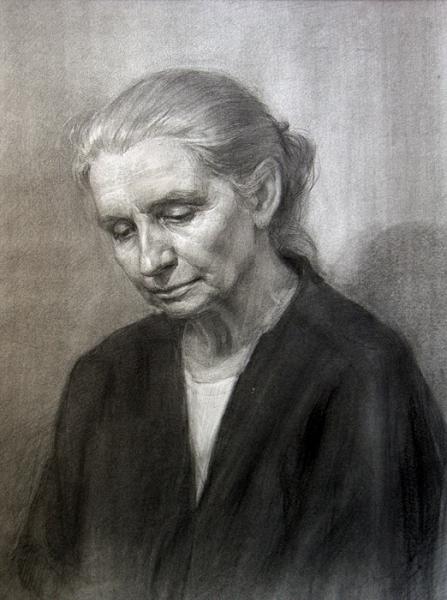 Polina & Dmitry Luchanov. Grandma (paper, pencil, 60-70cm.) 2001