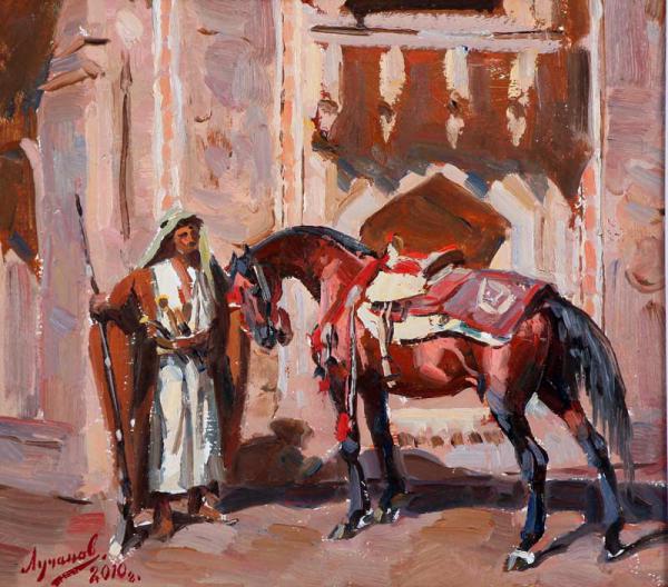 Polina & Dmitry Luchanov. Sketch a picture "at the gates of Agra." 20-30cm. KM 2010
