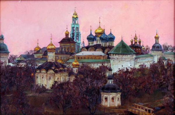 Polina & Dmitry Luchanov. Trinity-Sergius Lavra. oil on canvas 40-60cm. 2000