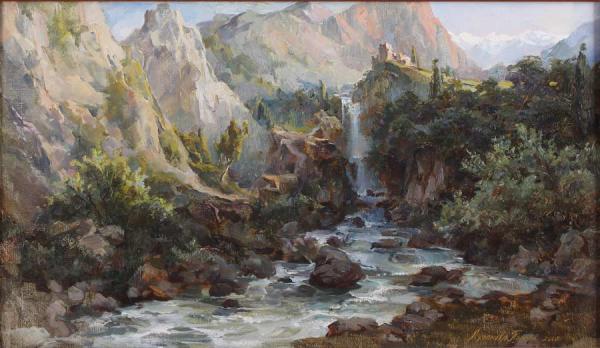 Polina & Dmitry Luchanov. mountain stream. oil on canvas 40 60sm.2010