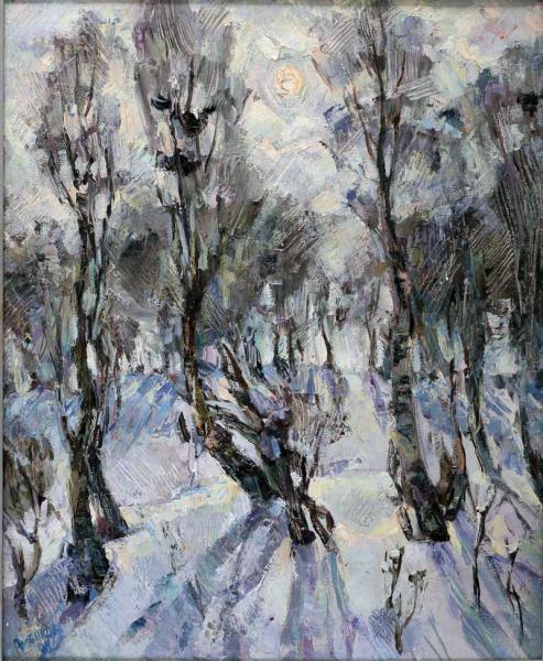 Polina & Dmitry Luchanov. winters. oil on canvas 41-51cm 1995
