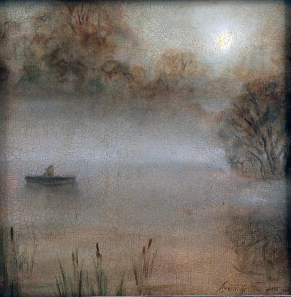 Polina & Dmitry Luchanov. the fog. 30-30cm oil on canvas 2001