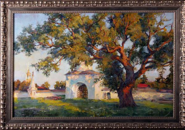 Polina & Dmitry Luchanov. The old willow tree in the monastery. Suzdal. oil on canvas 50-70cm. 2008
