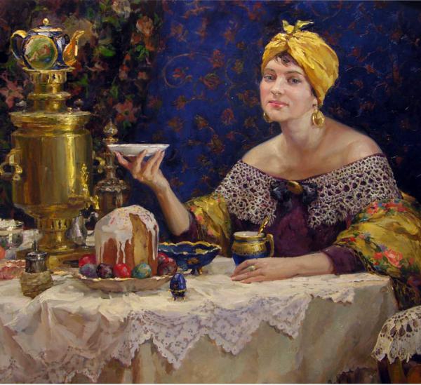 Polina & Dmitry Luchanov. Merchant's wife. Easter Tea Party 100-120sm.h.m. 2009