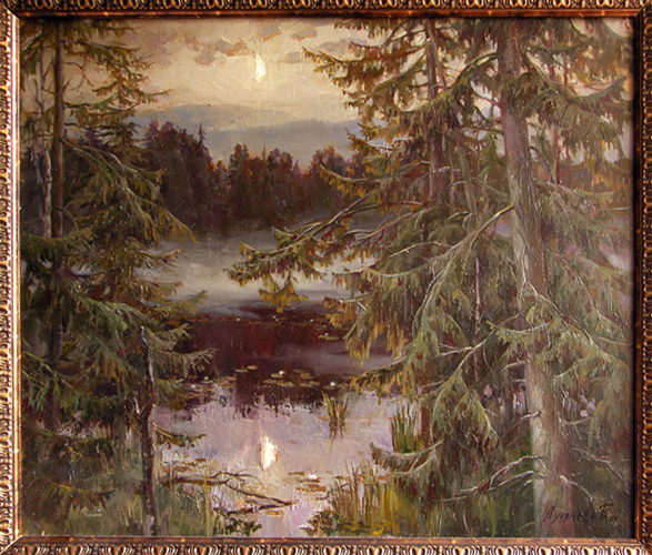 Polina & Dmitry Luchanov. Night on the Lake (oil on canvas 70-80cm.) 2006