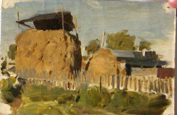 Polina & Dmitry Luchanov. Countryside (Oil on canvas 20-40cm.) 2004