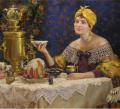 Polina & Dmitry Luchanov. Merchant\'s wife on canvas 100h120sm