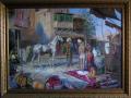 Polina & Dmitry Luchanov. Oriental bazaar. Two female slaves for the horse. oil on canvas 