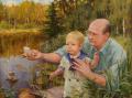 Polina & Dmitry Luchanov. portrait of his grandfather and his grandson 70-90cm. 2012