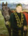 Polina & Dmitry Luchanov. Portrait of a man with a horse 60-80cm oil on canvas
